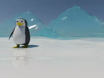 penguin character modeling Low-poly 3D model