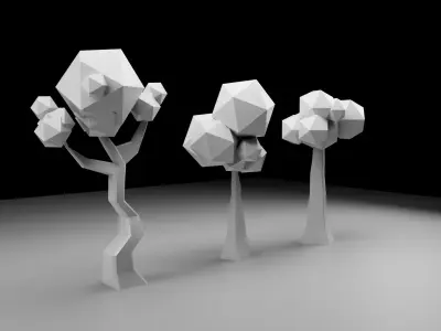 low poly tree Free low-poly 3D model