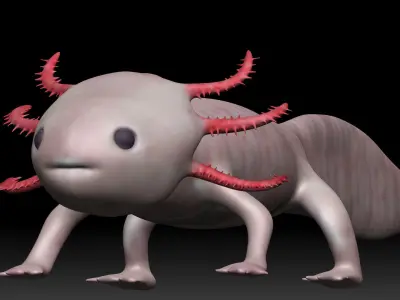 Axolotl arachnid Low-poly 3D model