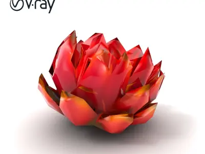 Purple Cornflower Flower Model Pack Low-poly 3D model