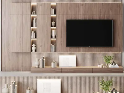 Tv Wall Set 17 3D model purchase