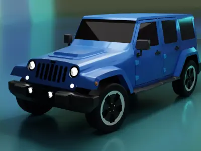 Jeep Wrangler Unlimited 2014 Polar Edition Low-poly 3D model