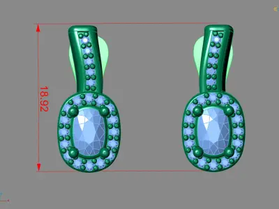 Women Earrings 3DM STL Womens Earring Renders 3D print models   3D print model 2