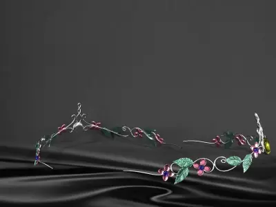 diadem mannequin head with flower crown 3D model