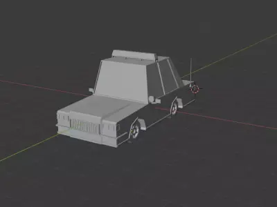 Low Poly Police car  Low-poly 3D model