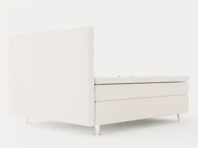 Celine Complete Bed Package 160x200 Velvet Beige Low-poly 3D model