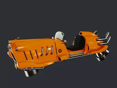 Dieselpunk Car Low-poly 3D model