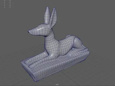Anubis Dog Statue Low-poly 3D model