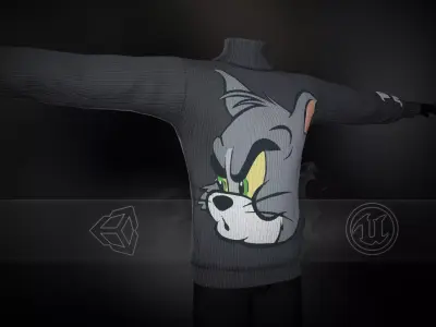 Grey Tom Turtleneck Low-poly 3D model