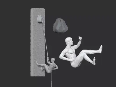 Climber statue wall hanging ornament 3D print model
