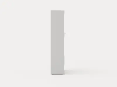 Compact Bed Cabinet Vertically 120x200 White Low-poly 3D model