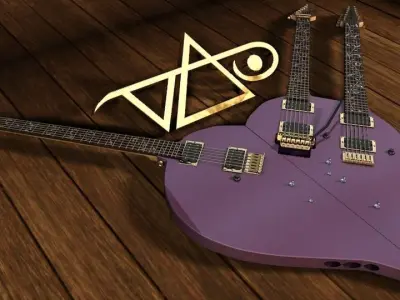 Steve Vai Heart shaped triple neck guitar 3D model