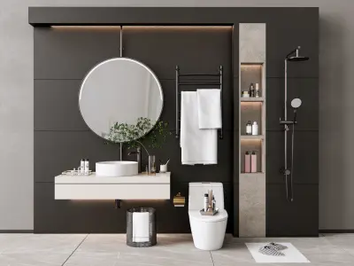 Vanity bathroom set 2 3D model