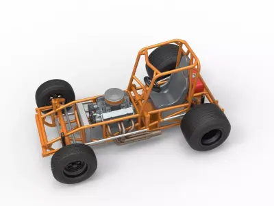 Vintage Sprint car Base Version 2 Scale 1 to 25 3D print model