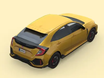 Honda Civic Type R 2018 Low-poly 3D model