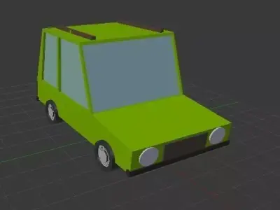 Cartoon Low Poly Car Low-poly 3D model