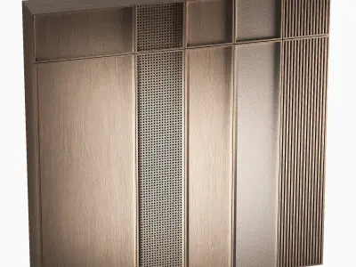 Cabinet fronts Furniture wardrobe rattan wood fabric 3D model