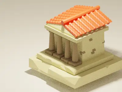 3d blender roman house 3D print model