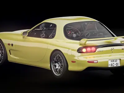 mazda rx7 fd Low-poly 3D model