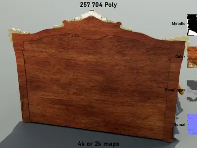 LuxuryBed Low-poly 3D model