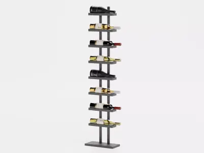 -Wines on Rack V3- Low-poly 3D model