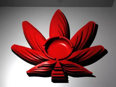 Cannabis themed ashtray 3D print model