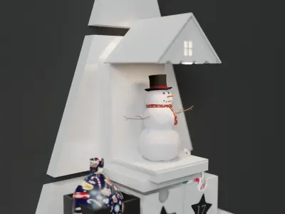 Christmas Decoration Set 3D model 3D model