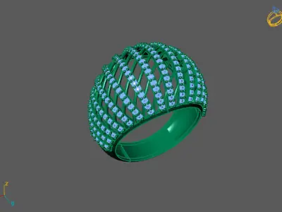STL 3DM Print Ready Women Diamond Ring Lightweight Printable  3D print model 90