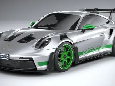 Porsche 911 GT3RS 2023 LowPoly 3D model