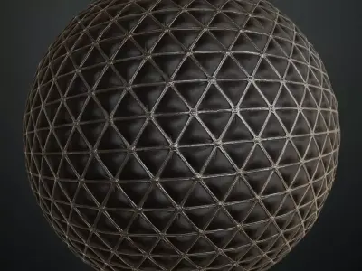 Quilted Geometric Leather Fabric PBR SEAMLESS Texture