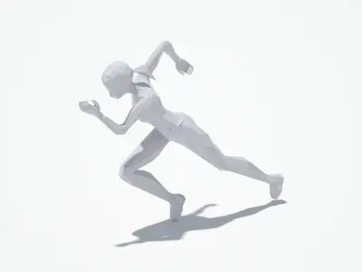Fast Runner Woman sport Pose Low-poly 3D model