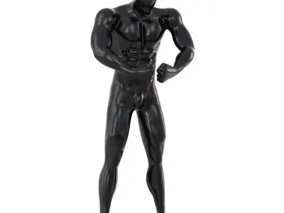 Abstract fitness mannequin with muscles 159 3D model