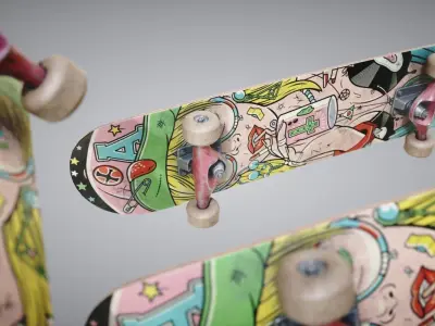 Skateboard two skateboards 3D model