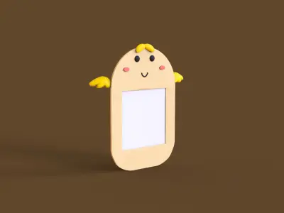 Cartoon Angel Frame Low-poly 3D model