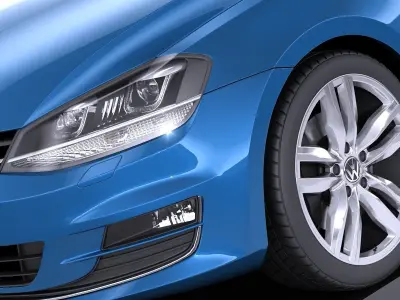 Volkswagen Golf Variant 2014 VRAY 3D model