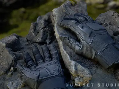 Tactical Gloves 013 Low-poly 3D model