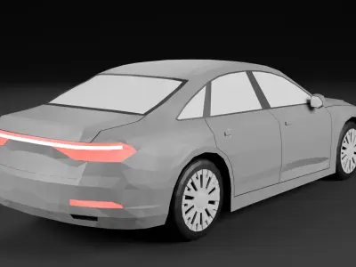 Low Poly Sedan Low-poly 3D model