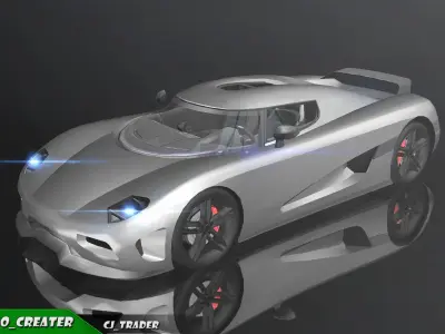 Low-Poly Koenigsegg CCX Racing Car 3D Model Low-poly 3D model