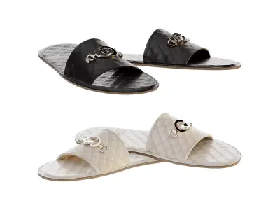 Gucci Leather slippers mens shoes 3D model