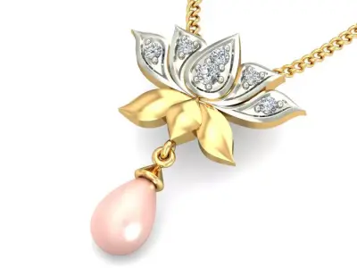 Solitaire Women Pendant 3dm STL OBJ FBX Renders Details 3D print model 27