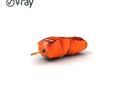 Realistic Salmon Kebab Grill Marks model pack Low-poly 3D model