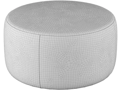 Torres Round Leather Ottoman Three Color 3D model