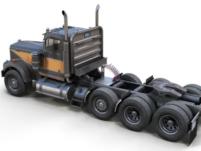 Kenworth W900A Day Cab Heavy Haul Spec Tractor  Low-poly 3D model