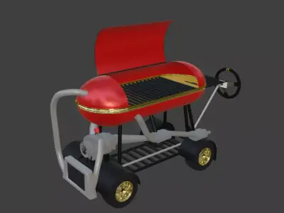 Turbo Barbecue  Low-poly 3D model