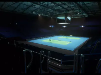 Badminton Arena Low-poly 3D model