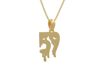 Model 1292 59 Bloody Terror Initial Number Pendant 3D print model