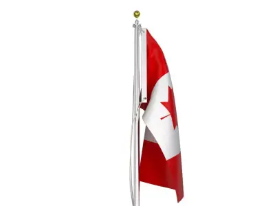 Canada Flag Pole 3D model