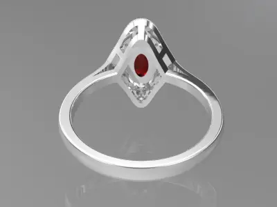 Art deco ring 3D print model 15