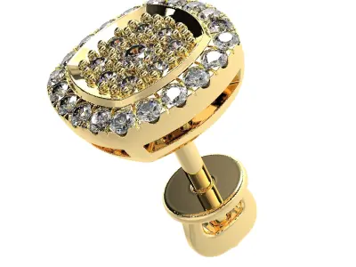 Jewelry earring with diamonds 3D print model