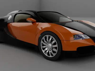 Bugatti Vyeron Low-poly 3D model
